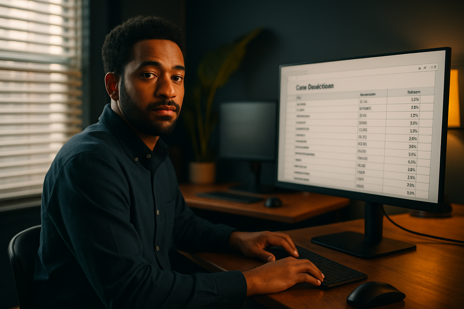 Sam Bell reviewing the line-by-line cost breakdown of his AI ops stack on screen, Social Ads Mentor branding